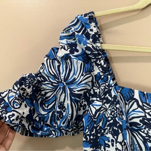 NWT Lilly Pulitzer Mylie Short Sleeve Linen Dress Low Tide Navy Pandarama Sz 4 - Picture 6 of 9